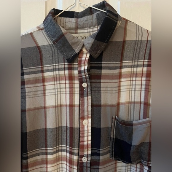 Knox Rose Plaid Lace Back Button Up Soft Boho Flannel Cottagecore Grunge Medium - Picture 4 of 10